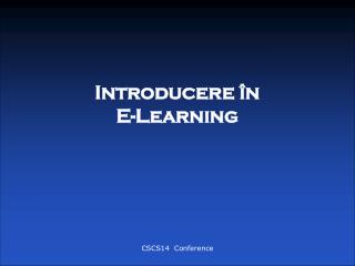 Introducere în E-Learning