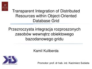 Transparent Integration of Distributed Resources within Object-Oriented Database Grid