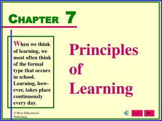 Principles of Learning