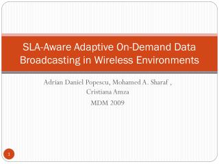 SLA-Aware Adaptive On-Demand Data Broadcasting in Wireless Environments