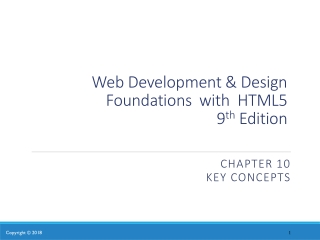 Web Development & Design Foundations with HTML5 9 th Edition