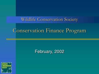 Conservation Finance Program