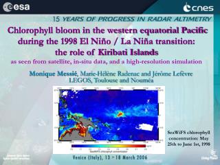 SeaWiFS chlorophyll concentration: May 25th to June 1st, 1998