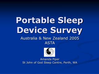 Portable Sleep Device Survey