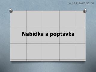 Nabídka a poptávka