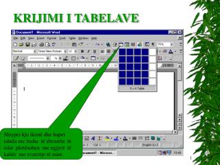 KRIJIMI I TABELAVE