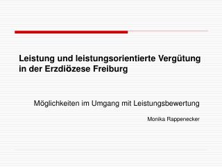 Leistung und leistungsorientierte Vergütung in der Erzdi ö zese Freiburg