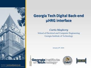 Georgia Tech Digital Back-end µHRG interface