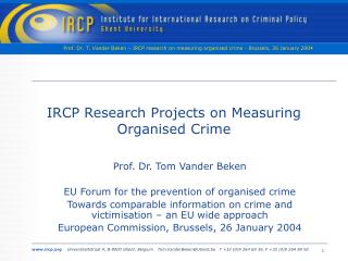 IRCP Research Projects on Measuring Organised Crime