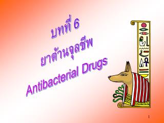 บทที่ 6 ยาต้านจุลชีพ Antibacterial Drugs