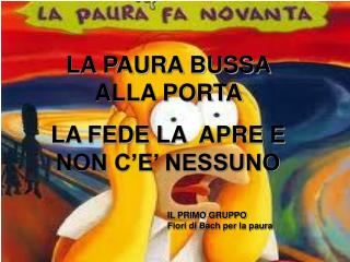 LA PAURA BUSSA ALLA PORTA LA FEDE LA APRE E NON C’E’ NESSUNO