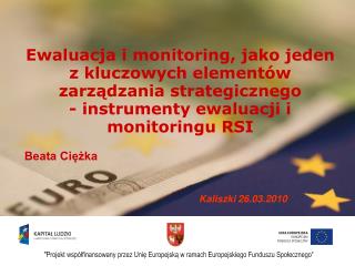 Ewaluacja i monitoring, jako jeden z kluczowych elementów zarządzania strategicznego