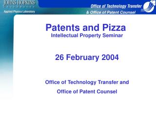 Patents and Pizza