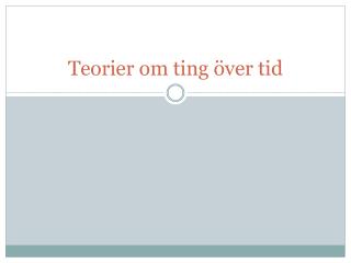 Teorier om ting över tid