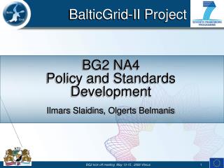 BG2 NA4 Policy and Standards Development