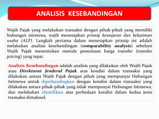 ANALISIS KESEBANDINGAN