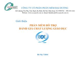 PHẦN MỀM HỖ TRỢ ĐÁNH GIÁ CHẤT LƯỢNG GIÁO DỤC