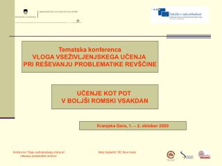 UČENJE KOT POT V BOLJŠI ROMSKI VSAKDAN