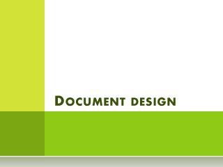 Document design