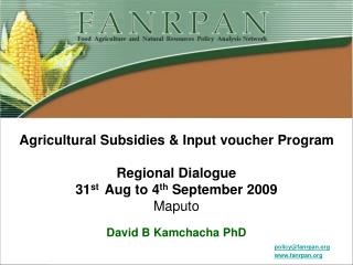 Agricultural Subsidies &amp; Input voucher Program Regional Dialogue