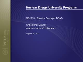 Nuclear Energy University Programs