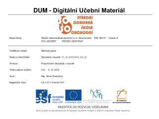 DUM - Digitální Učební Materiál