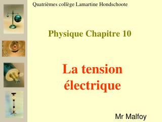 Physique Chapitre 10