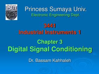 3441 Industrial Instruments 1 Chapter 3 Digital Signal Conditioning