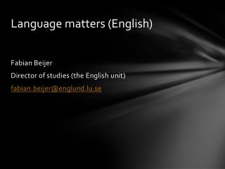 Language matters (English)