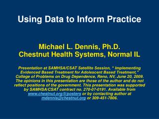 Using Data to Inform Practice