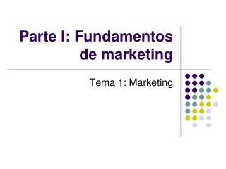 Parte I: Fundamentos de marketing