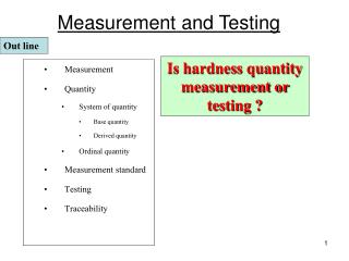 Measurement and Testing