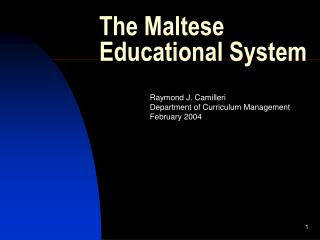 The Maltese Educational System