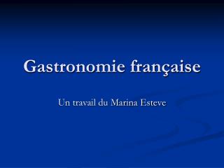 Gastronomie française