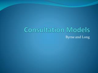 Consultation Models