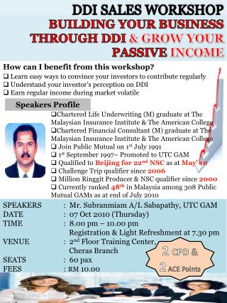 BUILDING YOUR BUSINESS THROUGH DDI &amp; GROW YOUR PASSIVE INCOME