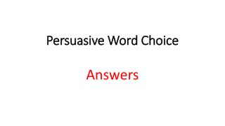 Persuasive Word Choice