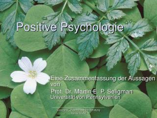 Positive Psychologie