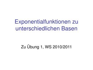 Exponentialfunktionen zu unterschiedlichen Basen