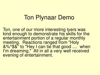 Ton Plynaar Demo