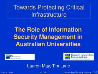 Towards Protecting Critical Infrastructure