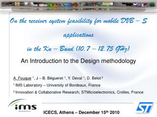 ICECS, Athens – December 15 th 2010