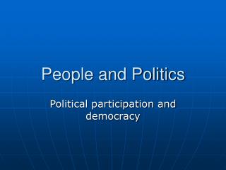 People and Politics