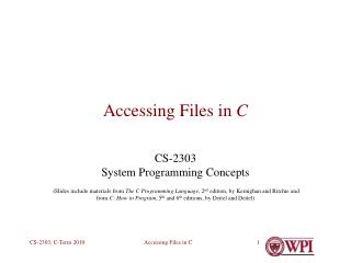Accessing Files in C
