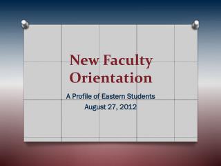 New Faculty Orientation