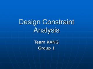 Design Constraint Analysis