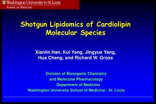 Division of Bioorganic Chemistry and Molecular Pharmacology Department of Medicine