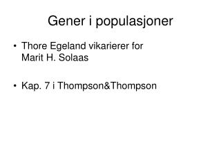 Gener i populasjoner