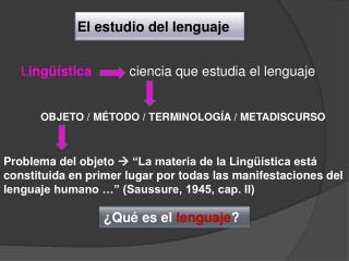El estudio del lenguaje