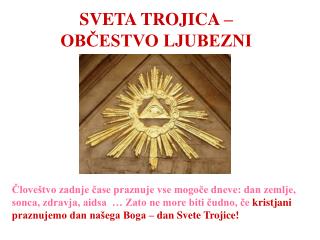 SVETA TROJICA – OBČESTVO LJUBEZNI